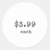 Bakkerij prijs per taart plak ronde sticker (Voorkant)