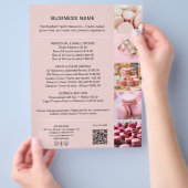 Bakkerij prijslijst Aangepaste foto QR-code Flyer (Hand)