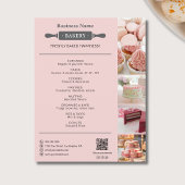 Bakkerij Rolling Pin Foto QR Roze Flyer