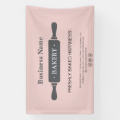 Bakkerij Rolling Pin Pink Business Spandoek (Verticaal)