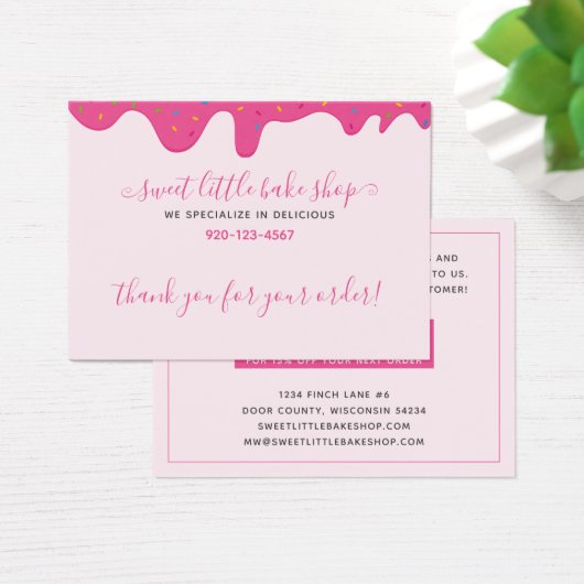Bakkerij roze Bevroren Dank u Korting Bedrijfs Visitekaartje (Bureau)