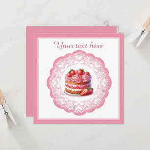 Bakkerij roze cake opening voor elk doel bedrijf kaart