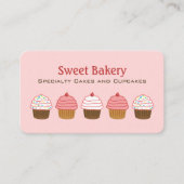 Bakkerij Roze Cupcake Elegant Visitekaartje (Voorkant)
