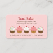 Bakkerij Roze Cupcake Elegant Visitekaartje (Achterkant)