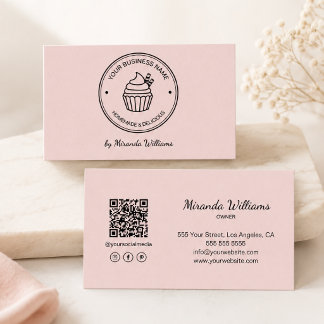 Bakkerij Roze Eigen Logo QR Sociale Media Visitekaartje