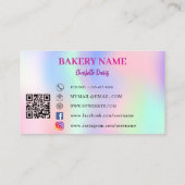 Bakkerij roze paarse cupcakes gebak QR code logo Visitekaartje (Achterkant)
