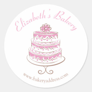 Bakkerij Roze verpakking Verpakkingssticker Ronde Sticker