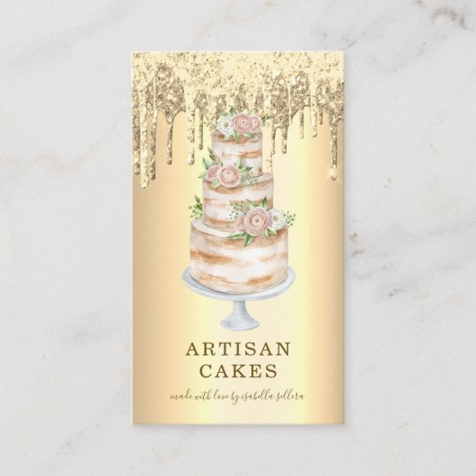 Bakkerij Schaak Glitter Drift Platinum Gold Visitekaartje (Voorkant)