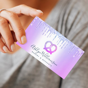 Bakkerij Schaakkaak Paarse glitterschijven Visitekaartje