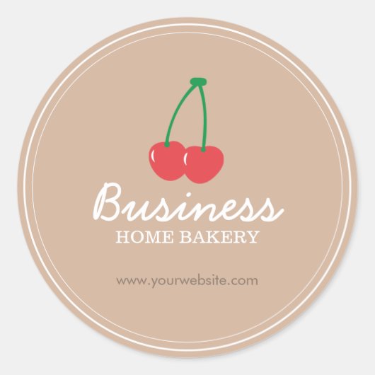 Bakkerij Schattige Sweet Cherry Baking Ronde Sticker (Voorkant)