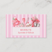 Bakkerij Shop Gebak Roze Wit Visitekaartjes (Voorkant)