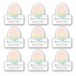 Bakkerij Shop Glutenvrij Schattige Roze Cartoon Cu Sticker