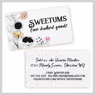 bakkerij snoep doedle snoep bloemen visitekaartjes