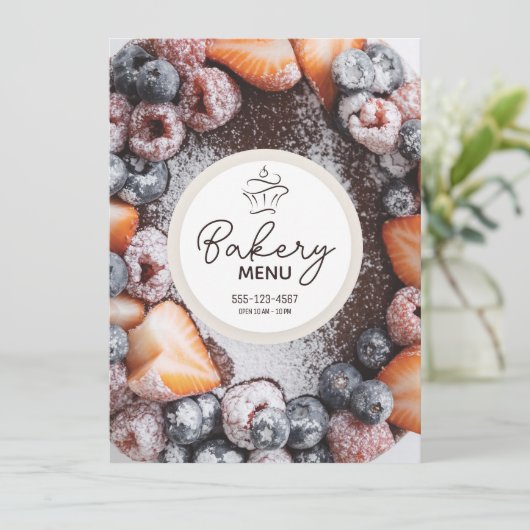 Bakkerij / Snoepgoed / Bakkerswinkel (Sjabloon) Menu (Staand voorkant)