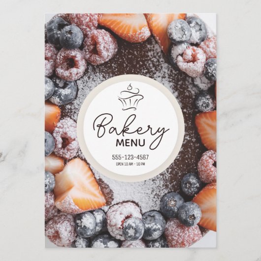 Bakkerij / Snoepgoed / Bakkerswinkel (Sjabloon) Menu (Voorkant)