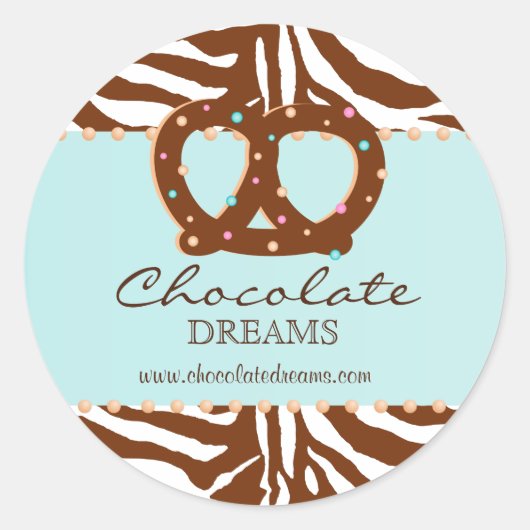 Bakkerij Stickers Pretzel Chocolade Blauw 2 (Voorkant)