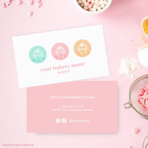 Bakkerij Sweet Cupcake Zakelijke Kaart Visitekaartje