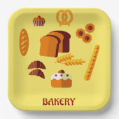 Bakkerij Thema Brood gebak en snoep Papieren Bordje (Voorkant)