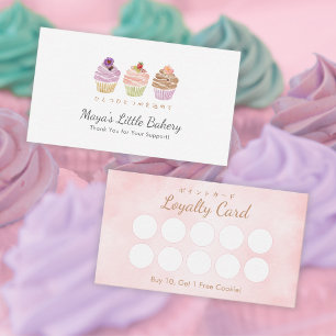 Bakkerij Trouwkaart Zachte Pastelkleurige Cupcake Visitekaartje