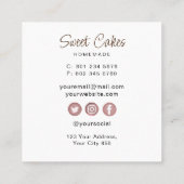 Bakkerij van zoete cakes vierkante visitekaartje (Achterkant)