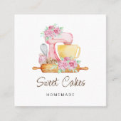 Bakkerij van zoete cakes vierkante visitekaartje (Voorkant)