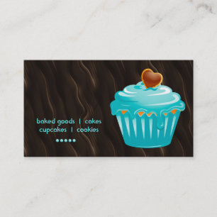Bakkerij visitekaartje cakeblauwe chocolade bruin