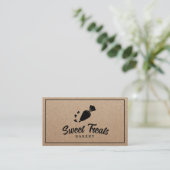 Bakkerij voor gebak Logo Rustic Kraft Visitekaartje (Staand voorkant)