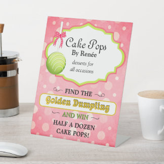 Bakkerij voor op maat gemaakte cake pops reclamebord met voetstuk