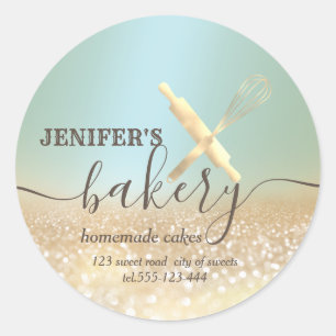 Bakkerij voor rolspellen van glitterij en zogenaam ronde sticker