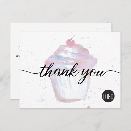 Bakkerij - Waterverf voor logo Briefkaart (Voorkant / Achterkant)