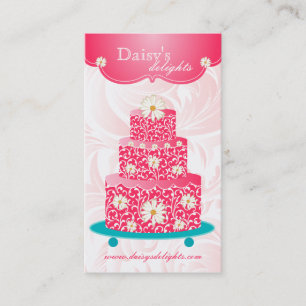 Bakkerij Weddenschap Cake Pastry Chef Pink Floral  Visitekaartje