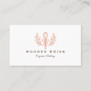 Bakkerij Whisk & Floral Leaf Krans Business Logo Visitekaartje