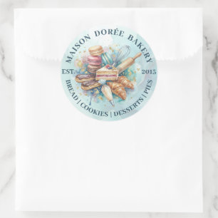 Bakkerij Winkel Banketbakker Dessert Snoepjes Taar Ronde Sticker