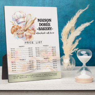 Bakkerij Winkel Banketbakker Desserts Menu Prijsli Fotoplaat