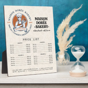 Bakkerij Winkel Patisserie Chef Desserts Menu Prij Fotoplaat