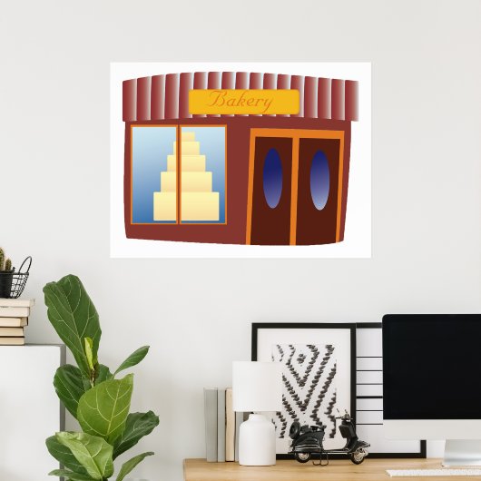Bakkerij winkel voorgevel taart winkel poster (Thuiskantoor)
