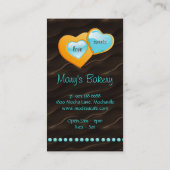 Bakkerijbladeren kasten blauwe chocolade bruin visitekaartje (Achterkant)