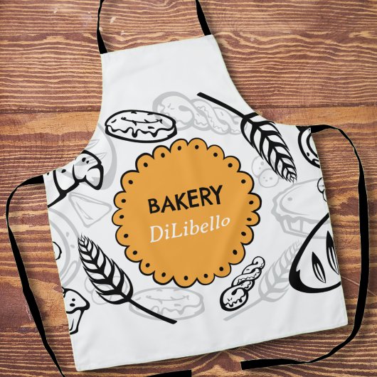 Bakkerijbrood illustraties schort