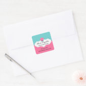 Bakkerijdozen Vierkante Sticker (Envelop)