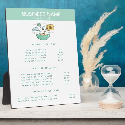 Bakkerijen | Prijzen en services Display Plaque Fotoplaat (Zijkant)