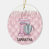 Bakkerijgebak Bevroren schijven Monogram Keramisch Ornament (Links)