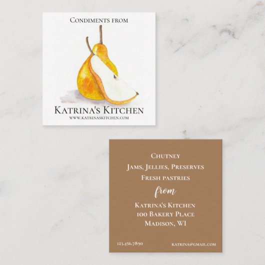 Bakkerijkeukens Vruchtenpasteitjes Vierkante Visitekaartje (Voorkant / Achterkant)