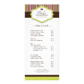 Bakkerijprijslijst Reclamekaart (Voorkant)