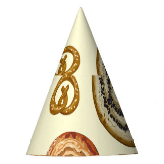 Bakkerijproducten: naadloos patroon. feesthoedjes