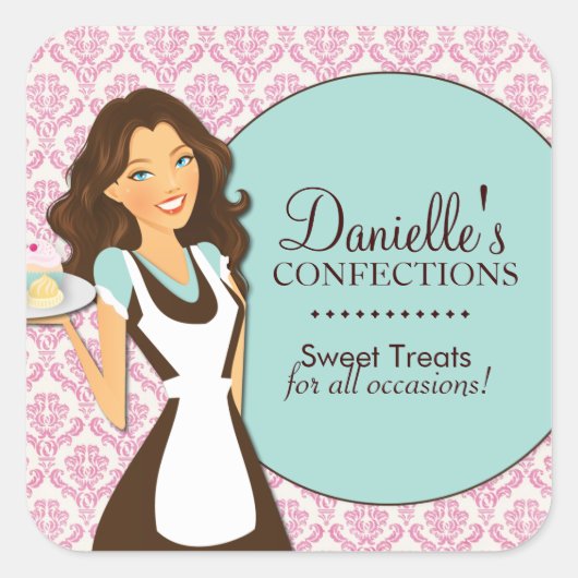 Bakkerijproducten Vierkante Sticker (Voorkant)