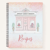 Bakkerijrecepten | Pink Glitter Storefront | Notitieboek (Voorkant)