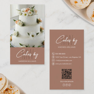 Bakkerijtaart Custom Monogram Logo Brown Visitekaartje