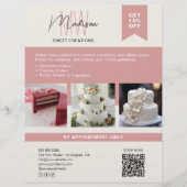 Bakkerijtaart Custom Monogram Logo Flyer (Voorkant)