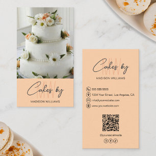 Bakkerijtaart Custom Monogram Logo Peach Visitekaartje
