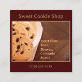 Bakkerijwinkel Baker Cookie Vierkante Visitekaartje (Voorkant)